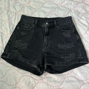 American Eagle High Rise Black Jean Shorts